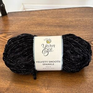 Yarn Bee Velvety Smooth Sparkle Yarn in Black